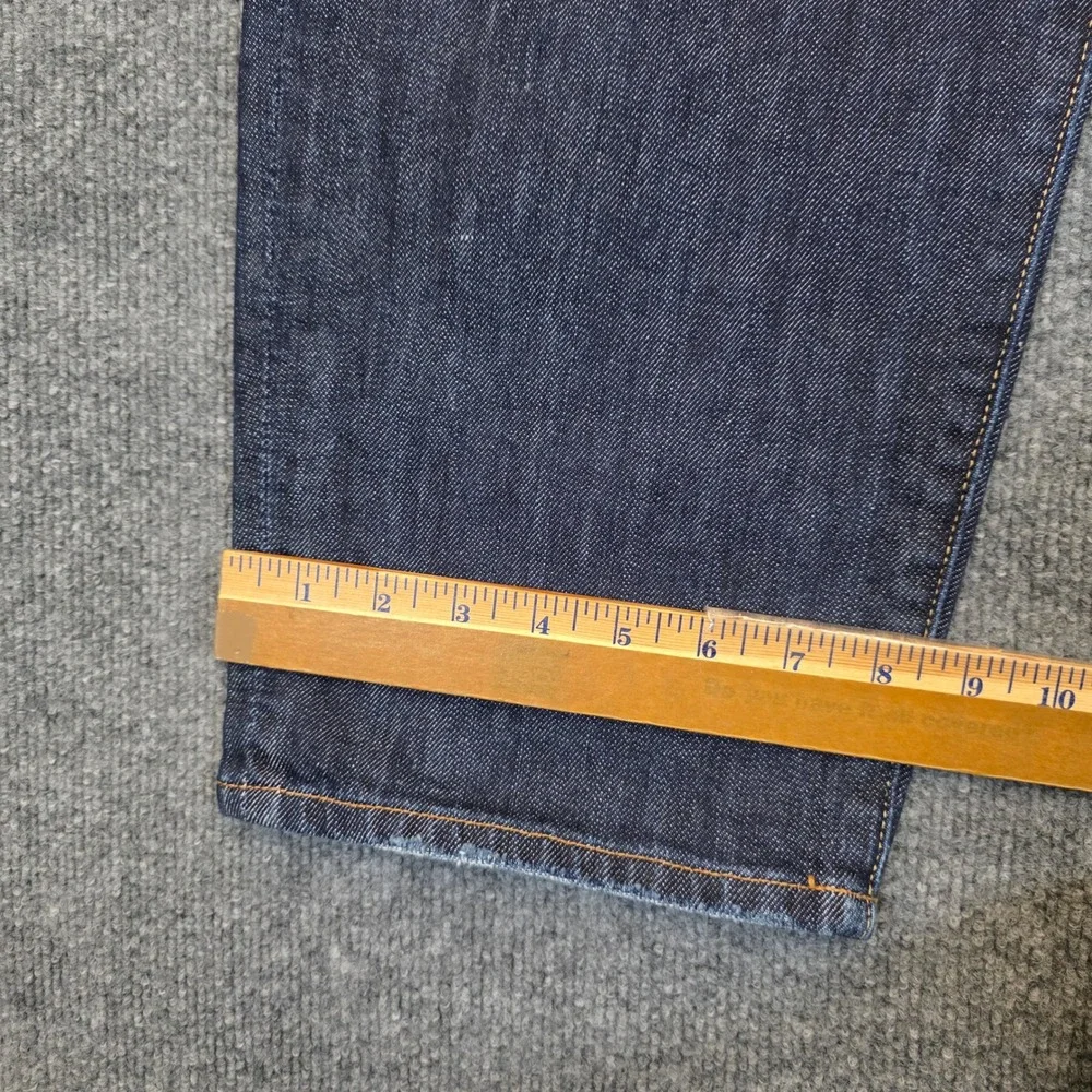 Lucky Brand Classic Straight Jeans Mens 42x30 Blue Denim Stretch Dark Wash